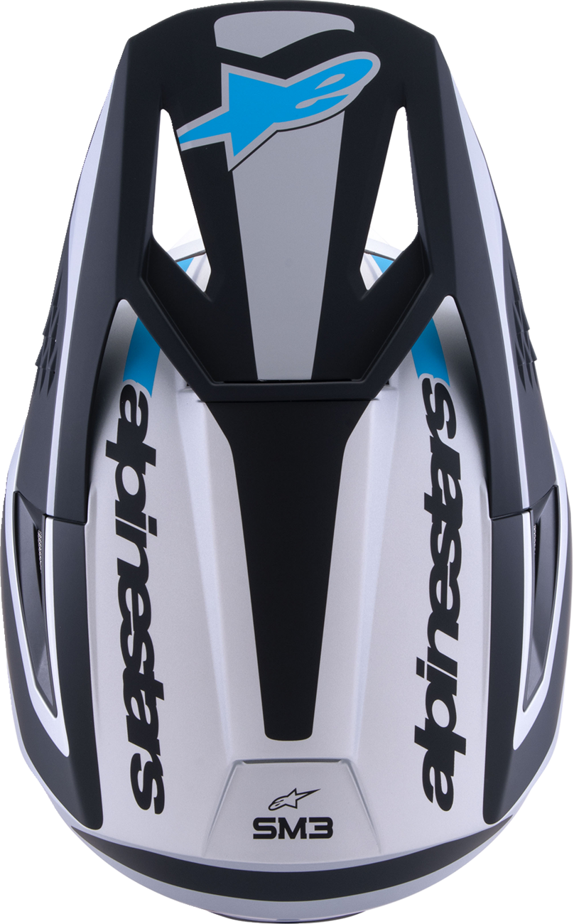 ALPINESTARS SM3 Helmet - Heat - Matte Silver/Blue/Black - Medium 8301026-1949-M