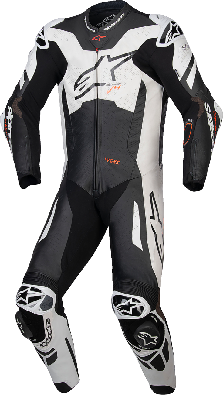 ALPINESTARS GP Plus v4 Sprint 1-Piece Leather Suit - Black/Red Fluo/White - US 40 / EU 50 3150225-1231-50