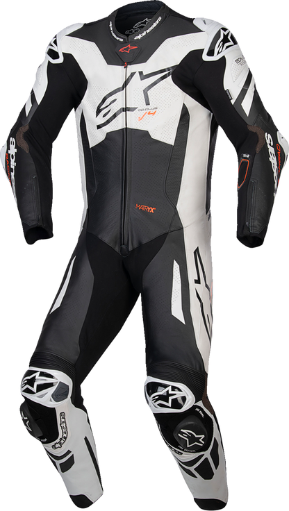 ALPINESTARS GP Plus v4 Sprint 1-Piece Leather Suit - Black/Red Fluo/White - US 40 / EU 50 3150225-1231-50
