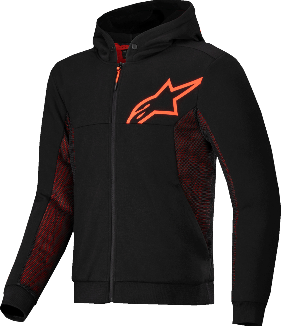 ALPINESTARS Chrome Air Sport Hoodie - Black/Red Fluo - Small 4200425-1030-S