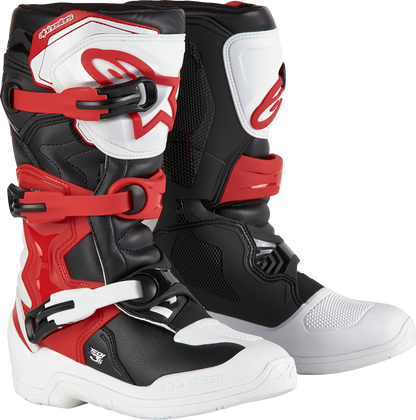 ALPINESTARS Youth Tech3S Boots - White/Black/Red - US 5 / EU 38 2014024-2030-5