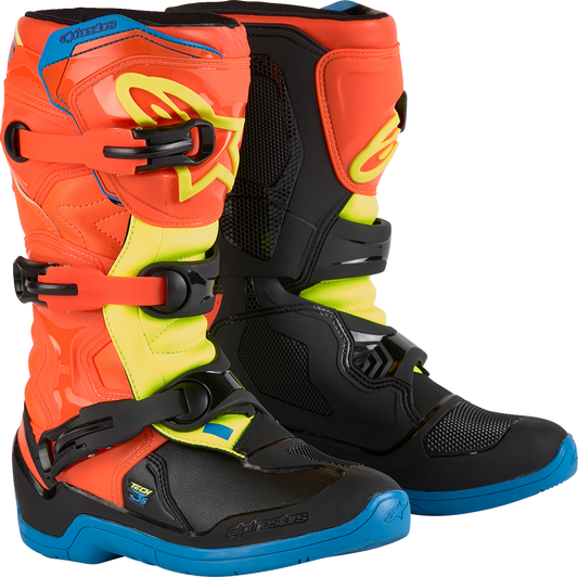 ALPINESTARS Youth Tech3S Boots - Orange/Blue/Yellow/Black - US 3 / EU 35.5 2014024-4755-3