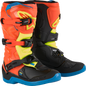 ALPINESTARS Youth Tech3S Boots - Orange/Blue/Yellow/Black - US 3 / EU 35.5 2014024-4755-3