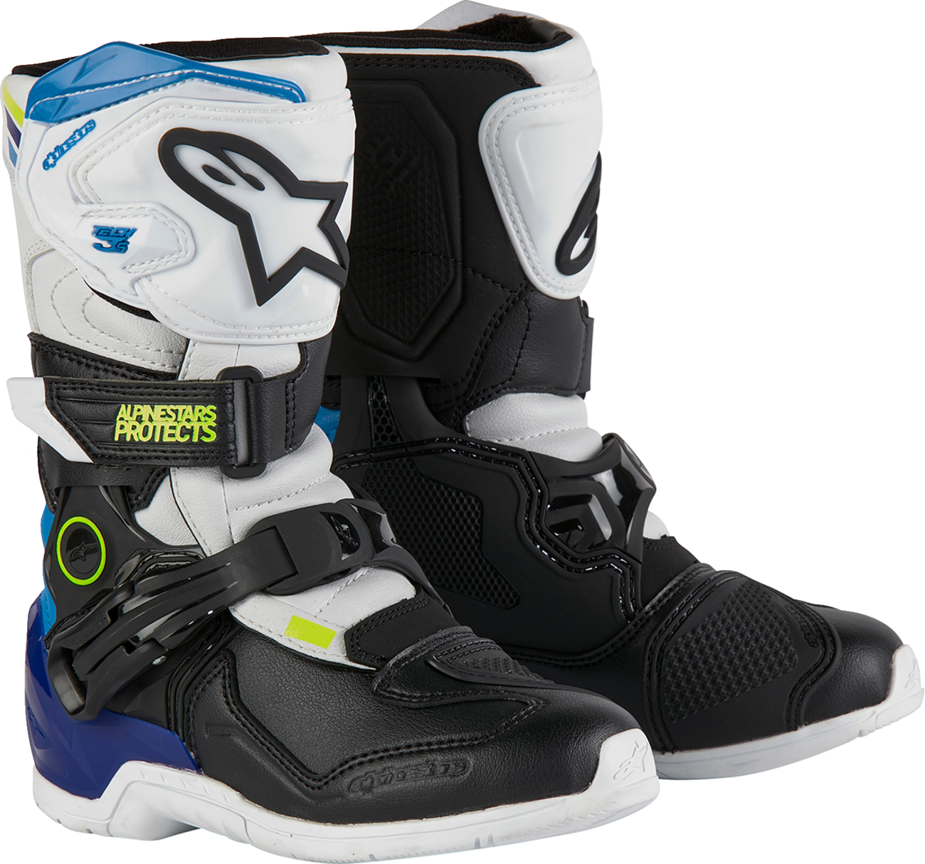 ALPINESTARS Kids Tech 3S Boots - White/Black/Blue - US 11 / EU 29 2014524-2179-11