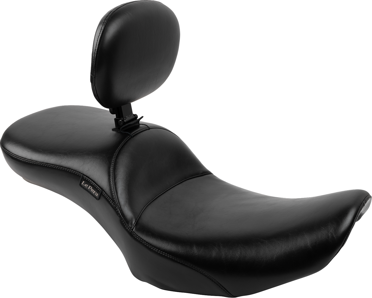 LE PERA Maverick Daddy Long Legs Seat - With Backrest - Smooth - FLH/FLT '23-'25 LV-957DLBRS