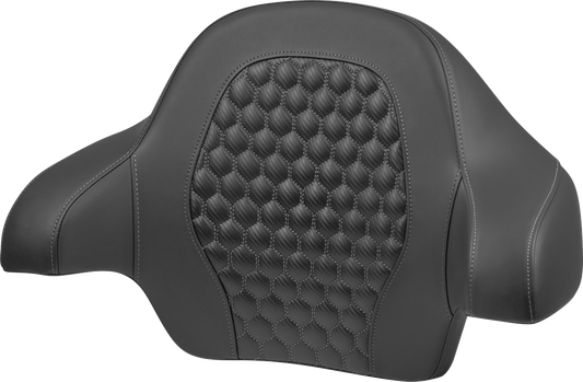 SADDLEMEN Tour Pack Backrest Pad - Honeycomb - Gray Stitching - FLH/FLT '14-'24 814-07-19002