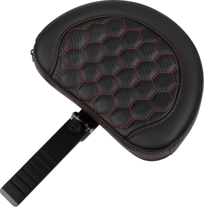 SADDLEMEN Roadsofa™ Extended Reach Seat - with Backrest - Honeycomb - Red Stitch - FLTR/FLHX '23-'24 823-07-190B4