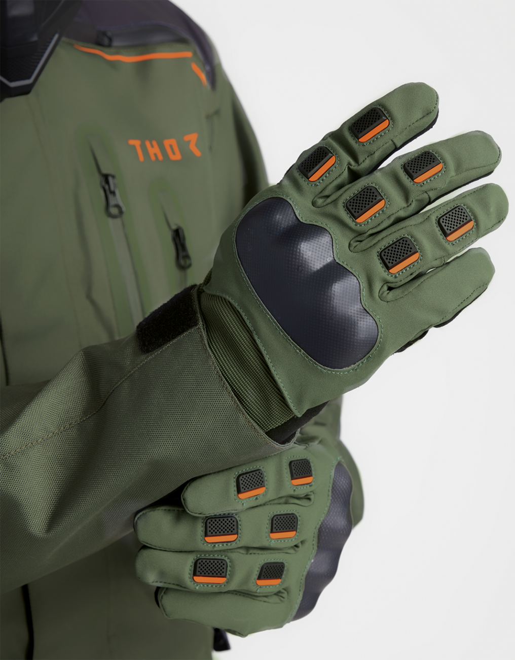 THOR Range Gloves - Army/Orange - Large 3330-8266