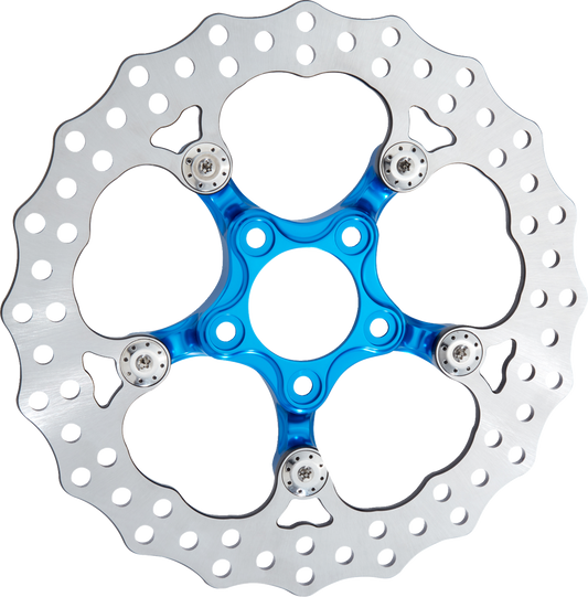 ARLEN NESS Spider Rotor - 12-3/8 Inch Front Brake Disc for Harley - Blue Finish Part 300-109