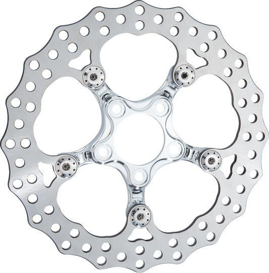 ARLEN NESS Spider Front Brake Rotor 12-19/32 inch Chrome Part 300-112 for Harley Davidson