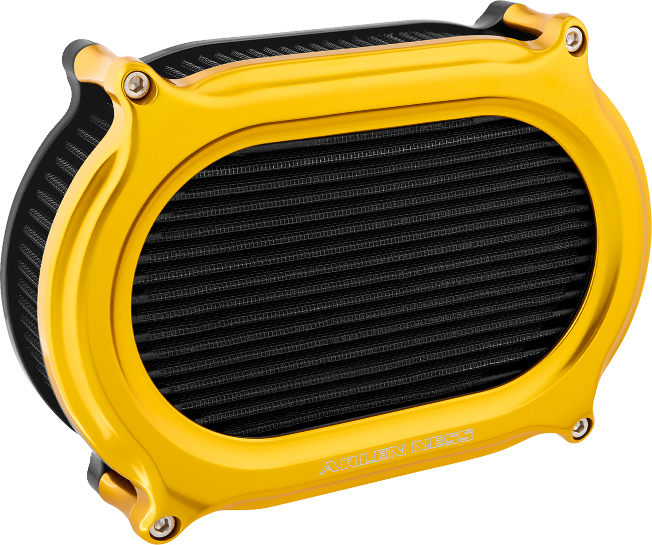 Arlen Ness Stage 2 Oval Air Cleaner Kit - Gold (Part #600-209)