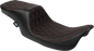 DRAG SPECIALTIES SEATS Predator 2-Up Seat - Vinyl - Double Diamond - Red Stitching - w/o Backrest - FL '97-'07 4695D