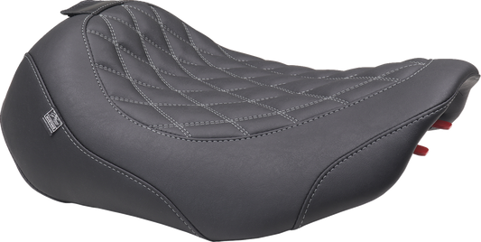 MUSTANG Wide Tripper™ Seat - Solo - Gun Metal Stitching - FLT/FLH '23-'25 89503GM