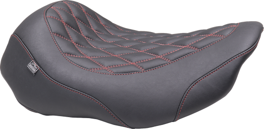 MUSTANG Wide Tripper™ Seat - Solo - Dark Cherry Stitching - FLT/FLH '23-'25 88503DC