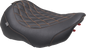 MUSTANG Wide Tripper™ Seat - Solo - Mandarin Orange Stitching - FLT/FLH '23-'25 89503MO