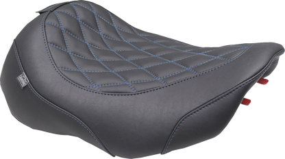 MUSTANG Wide Tripper™ Seat - Solo - Sky Blue Stitching - FLT/FLH '23-'25 89503SB