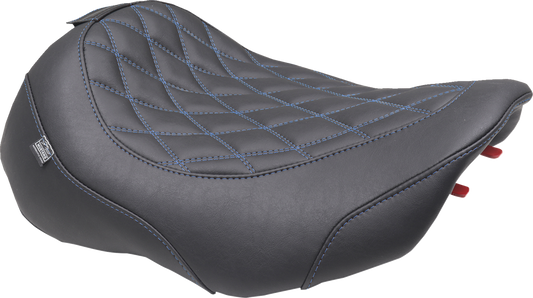 MUSTANG Wide Tripper™ Seat - Solo - Sky Blue Stitching - FLT/FLH '23-'25 89503SB