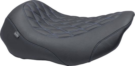 MUSTANG Wide Tripper™ Seat - Solo - Sky Blue Stitching - FLT/FLH '23-'25 88503SB