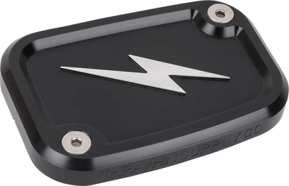 THRASHIN SUPPLY CO. Master Cylinder Cover - Brake - Front - Black/Twice-Cut TSC-3176-4