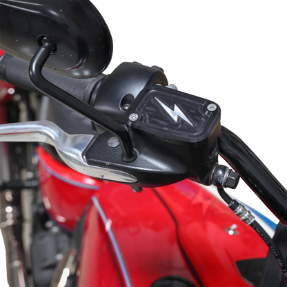 THRASHIN SUPPLY CO. Master Cylinder Cover - Brake - Front - Black/Twice-Cut TSC-3176-4