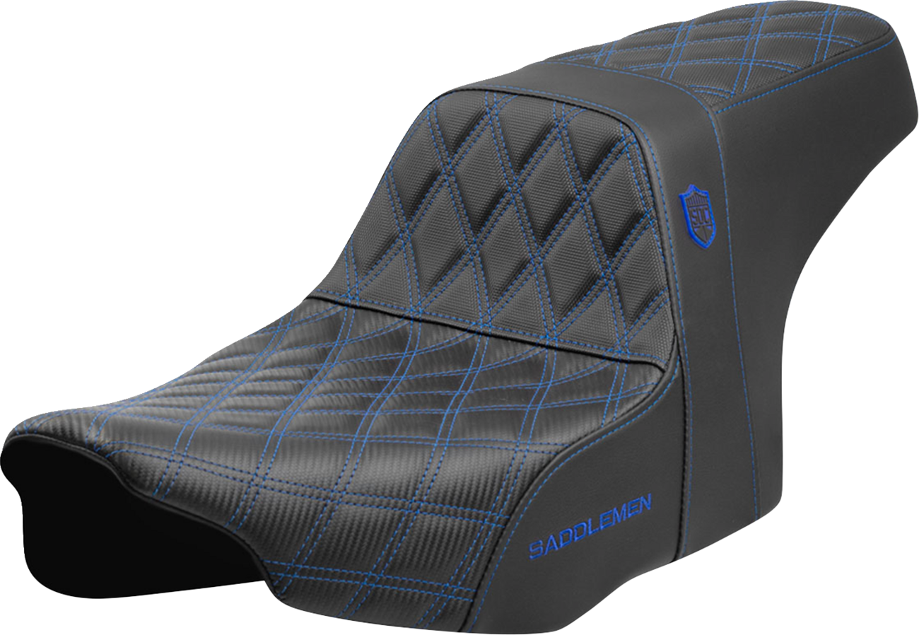 SADDLEMEN Pro Series SDC Performance Seat - Blue Stitching - w/o Backrest - FLT/FLH '23-'24 SC82307D1
