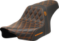 SADDLEMEN Pro Series SDC Performance Seat - Orange Stitching - w/o Backrest - FLT/FLH '23-'24 SC82307D3