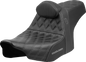 SADDLEMEN Pro Series SDC Performance Seat - Gray Stitching - w/ Backrest - FLT/FLH '23-'25 SC82307DB2