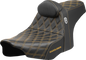 SADDLEMEN Pro Series SDC Performance Seat - Gold Stitching - w/ Backrest - FLT/FLH '23-'25 SC82307DB7