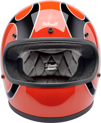 BILTWELL Gringo Helmet - Flames - Competition Orange - XS 1002-593-501