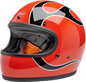 BILTWELL Gringo Helmet - Flames - Competition Orange - Small 1002-593-502