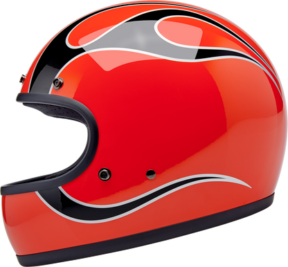 BILTWELL Gringo Helmet - Flames - Competition Orange - XL 1002-593-505