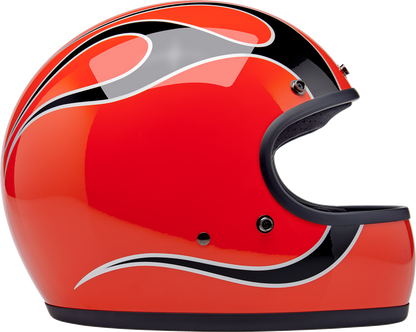 BILTWELL Gringo Helmet - Flames - Competition Orange - XL 1002-593-505