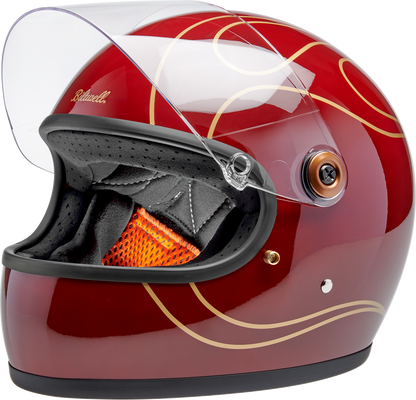 BILTWELL Gringo S Helmet - Flames - Gloss Garnet Red - Medium 1003-594-503
