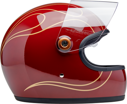 BILTWELL Gringo S Helmet - Flames - Gloss Garnet Red - Medium 1003-594-503
