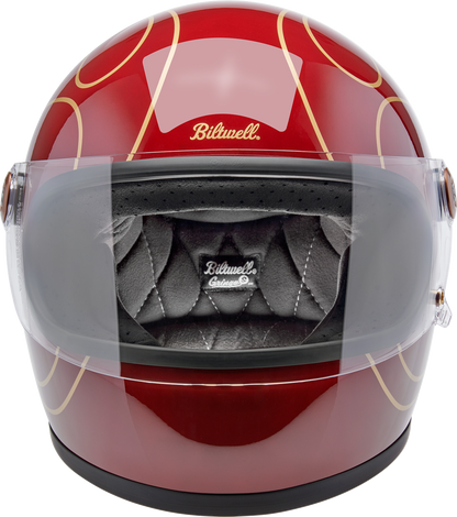 BILTWELL Gringo S Helmet - Flames - Gloss Garnet Red - Large 1003-594-504