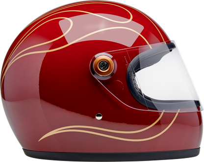 BILTWELL Gringo S Helmet - Flames - Gloss Garnet Red - Large 1003-594-504