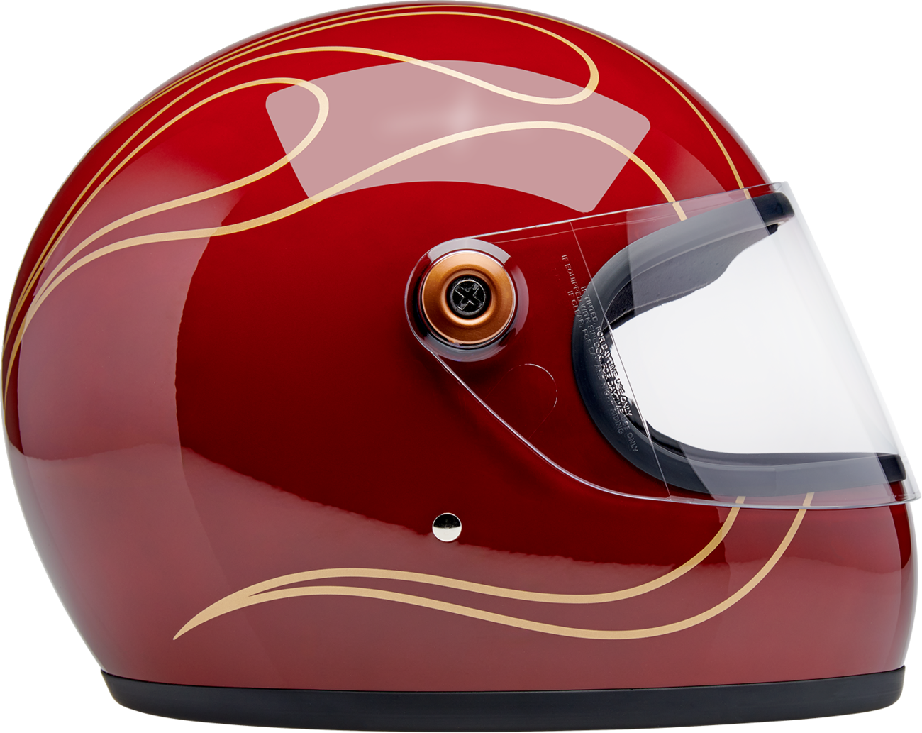 BILTWELL Gringo S Helmet - Flames - Gloss Garnet Red - XL 1003-594-505