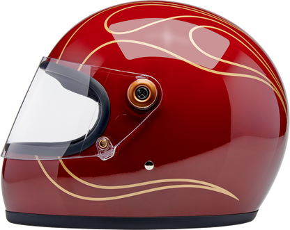 BILTWELL Gringo S Helmet - Flames - Gloss Garnet Red - XL 1003-594-505