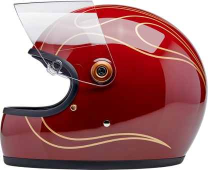 BILTWELL Gringo S Helmet - Flames - Gloss Garnet Red - XL 1003-594-505