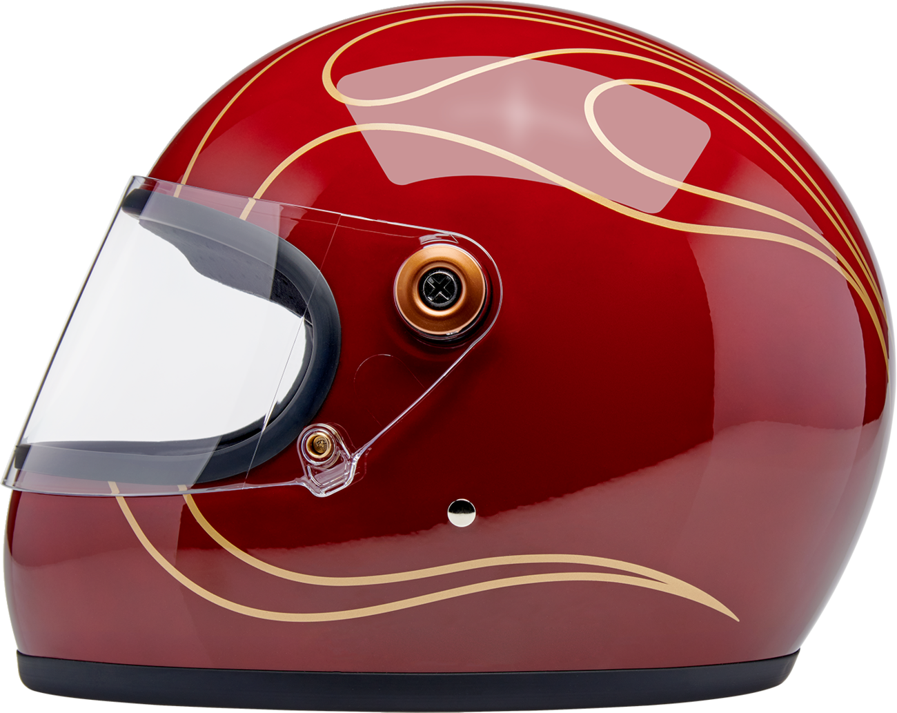 BILTWELL Gringo S Helmet - Flames - Gloss Garnet Red - 2XL 1003-594-506