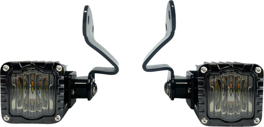 CUSTOM DYNAMICS Front Turn Signals - Shark Demon® - LED - Amber/White - Smoke SD-23RG-FT-AW 