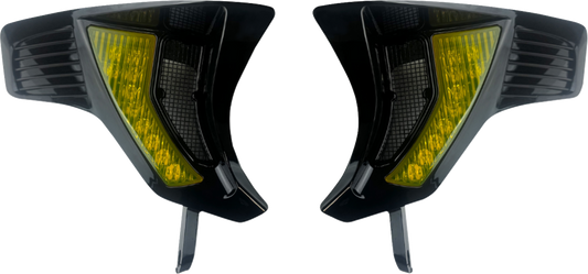 CUSTOM DYNAMICS Shark Demon® Turn Signal Vents - Yellow Lens SD-RG23-VTS-AB