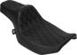 DRAG SPECIALTIES SEATS Extended Reach Predator III Seat - Vinyl - Black Double Diamond Stitch - FLH/FLT '23-'25 4706B