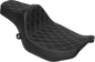 DRAG SPECIALTIES SEATS Extended Reach Predator III Seat - Vinyl - Silver Double Diamond Stitch - FLT/FLH '23-'25 4706C