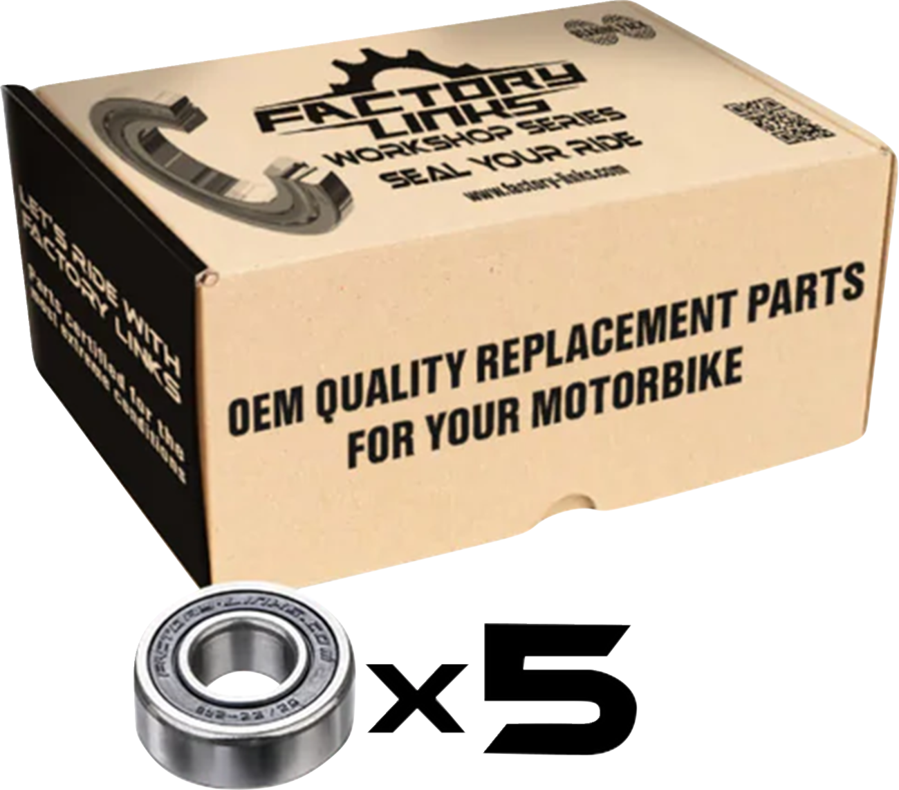 FACTORY LINKS Wheel Bearings - Double Seal - 62/28 2RS - 28x58x16 - 5 Pack WBE-E-029