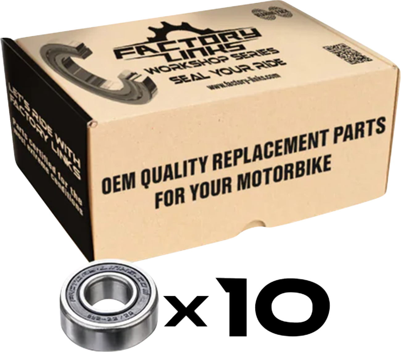 FACTORY LINKS Wheel Bearings - Double Seal - 6004 2RS - 20x42x12 - 10 Pack WBE-J-010