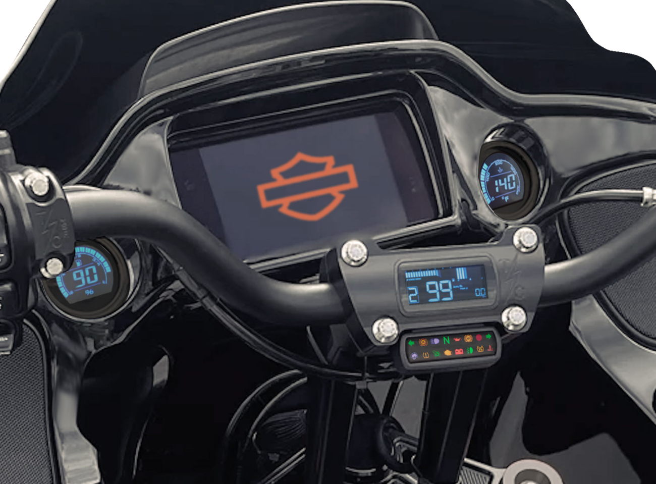 KOSO NORTH AMERICA Complete D2 Gauge Kit - LCD - HD Touring/Trike BA080050
