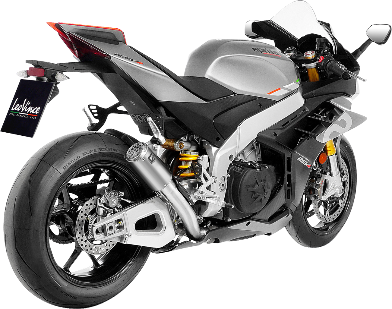 LEOVINCE LV Corsa S Slip-On Muffler - Titanium - Aprilia RSV4 Tuono V4 15401STU