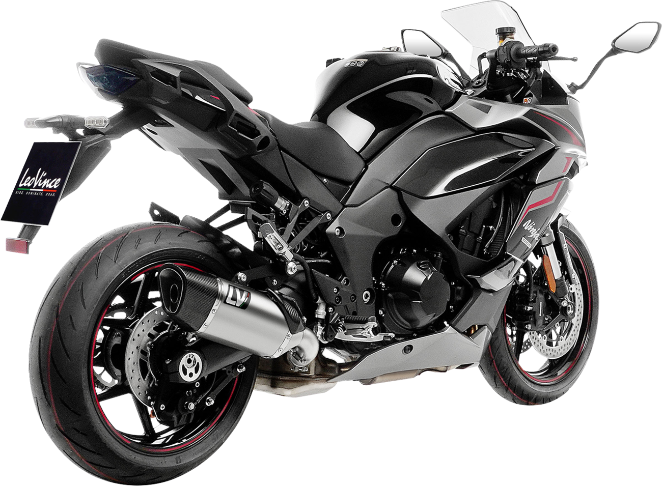 LEOVINCE LV-14 R Slip-On Muffler - Titanium - Kawasaki Ninja 1000 15602TU