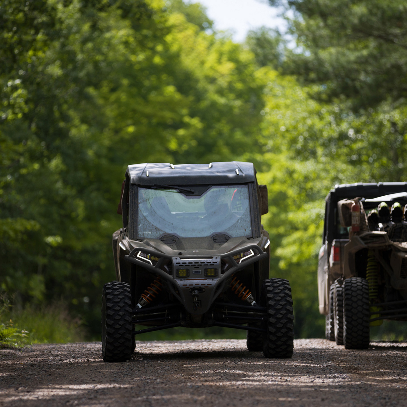 RAVEK Front Bumper/Skid Plate with Amber Lights - Black - Polaris - RZR 64-317BKLA